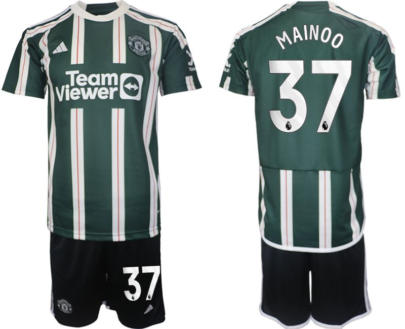 Men 2023-2024 Club Manchester United away green #37 Soccer Jersey